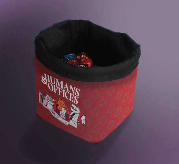 Printed Dice Bag- Humans and Offices D&D Bag Dice Bags Board Game Accessories, Tabletop Gaming Gifts, RPG Dnd Dice