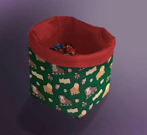 Printed Dice Bag- Jungle Animals Board Game Accessories, Tabletop Gaming Gifts, RPG Dnd Dice