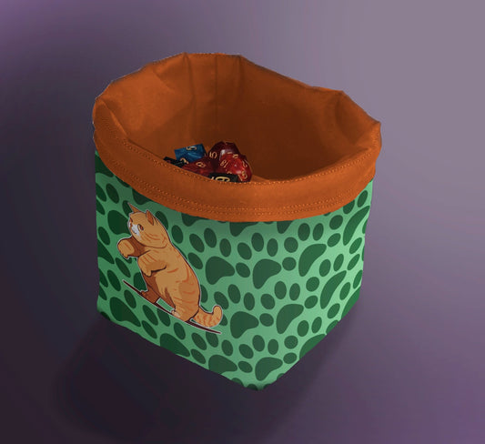 Printed Dice Bag - Orange Cat Board Game Tabletop Gaming Gifts Accessories, RPG D&D Dice