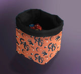 Printed Dice Bag- Orange Magic and Mystical Board Game Accessories, Tabletop Gaming Gifts, RPG Dnd Dice