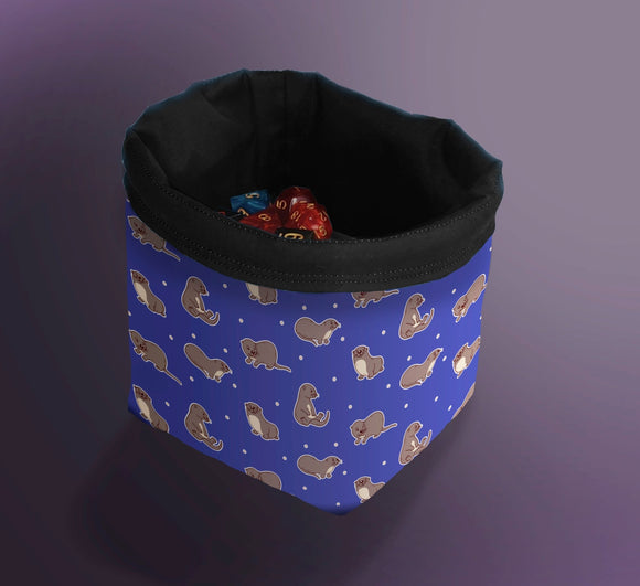 Printed Dice Bag- Otter Patterned Bag Board Game Accessories, Tabletop Gaming Gifts, RPG Dnd Dice