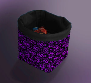 Printed Dice Bag- Purple and Black Geometric Board Game Accessories, Tabletop Gaming Gifts, RPG Dnd Dice