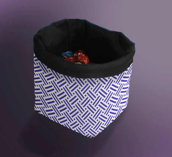 Printed Dice Bag- Purple Hatches Board Game Accessories, Tabletop Gaming Gifts, RPG Dnd Dice