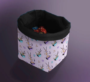 Printed Dice Bag- Ramen Bowls Pattern Dice Bags Board Game Accessories, Tabletop Gaming Gifts, RPG Dnd Dice
