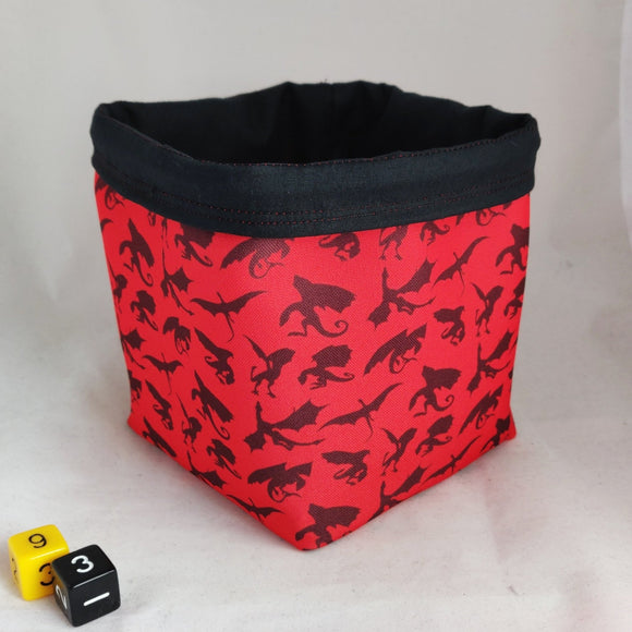 Printed Dice Bag- Red Dragons Bag Board Game Accessories, Tabletop Gaming Gifts, RPG Dnd Dice