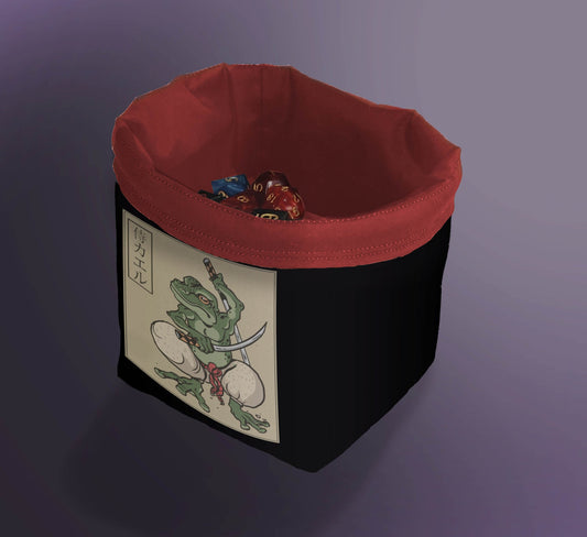 Printed Dice Bag - Samurai Frog Dice Storage Pouch Board Game Tabletop Gaming Gifts Accessories, RPG D&D Dice