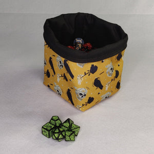 Printed Dice Bag- Skulls and Ravens Board Game Accessories, Tabletop Gaming Gifts, RPG Dnd Dice