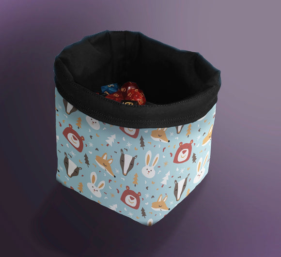 Printed Dice Bag- Winter Animals Board Game Accessories, Tabletop Gaming Gifts, RPG Dnd Dice