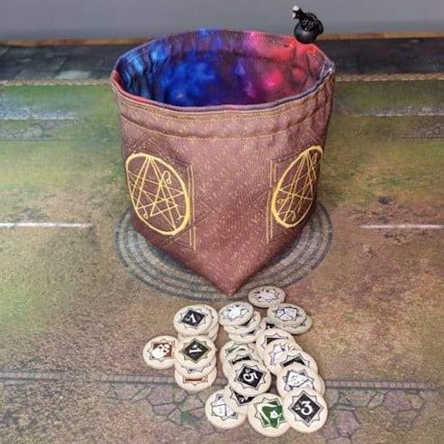 Printed Token Bag - Eldritch Horror / Arkham Horror Themed Token Bag Board Game Tabletop Gaming Gifts Accessories, RPG D&D Dice