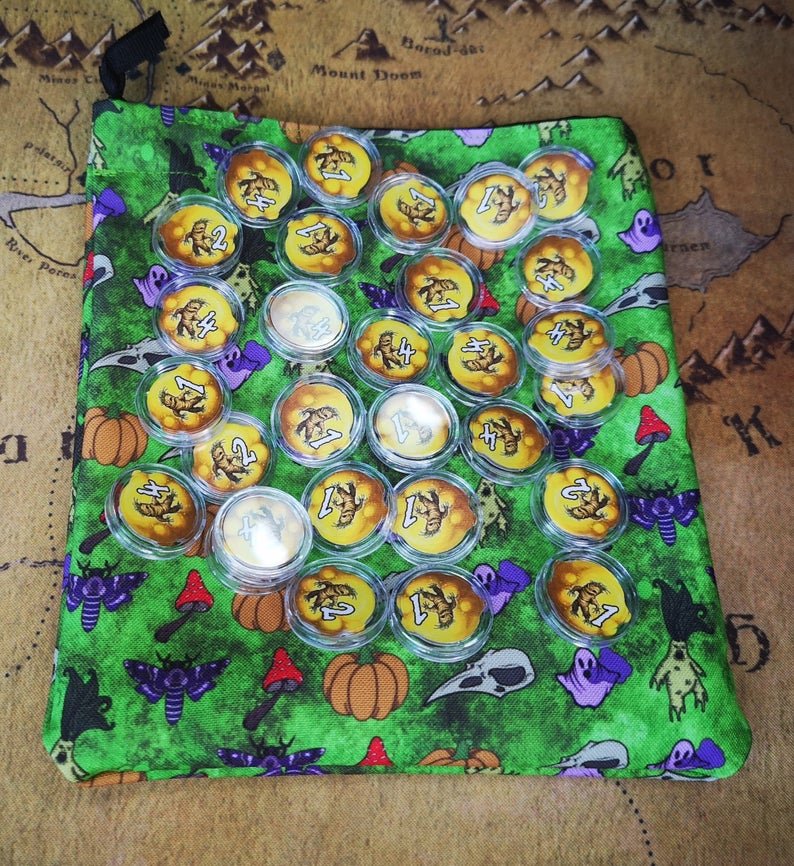 Printed Token Bag - Quacks of Quedlinburg Ingredient Draw Bag Board Game Tabletop Gaming Gifts Accessories, RPG D&D Dice