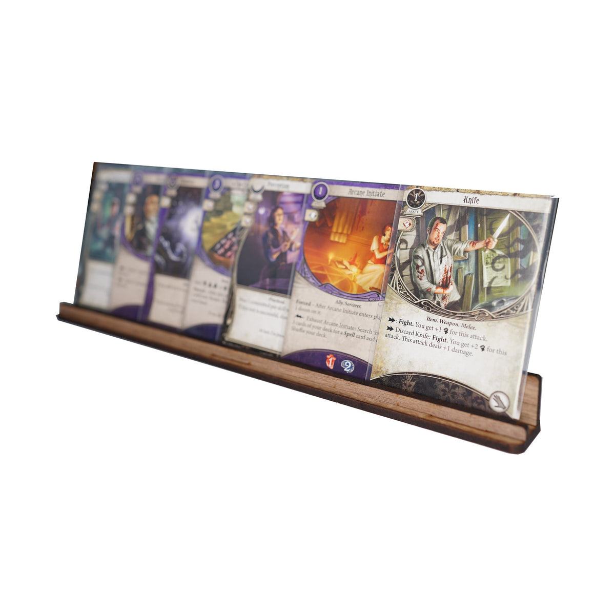 Wooden Card Rail - Walnut Laser Cut - Component Tray – BoardGameSolutions